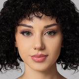 modelwearing3 tone gemstone green colored contacts