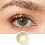 cloud brown colored contacts wearing effect drawing and plan lens